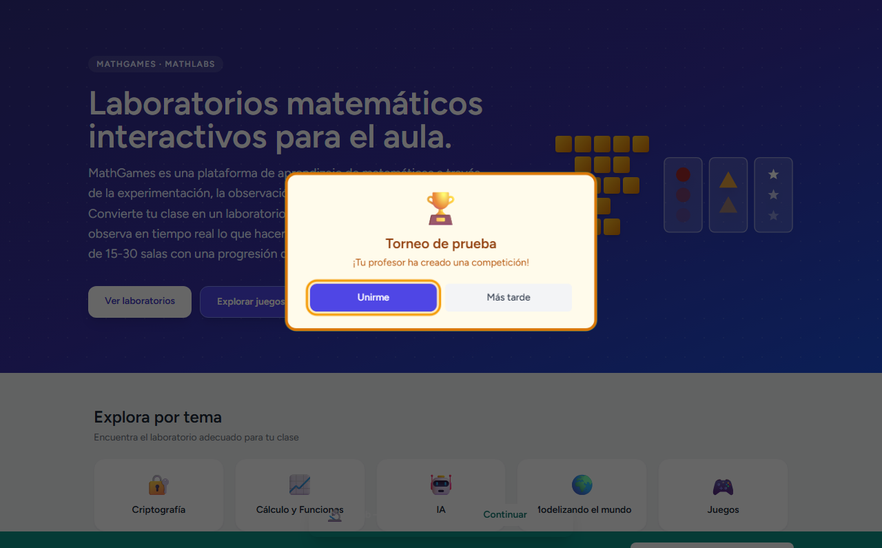 El alumno recibe el aviso